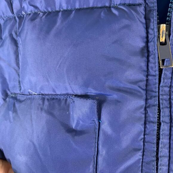 Oshman's Down Vest Men's Medium Blue Full Zip Down Feathers Fill Pockets - Picture 4 of 11